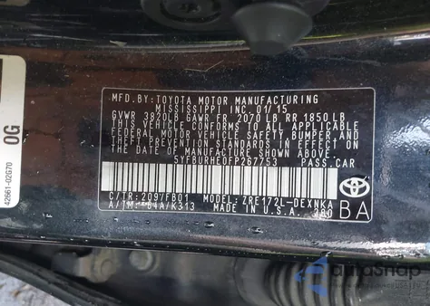 2015 Toyota Corolla Le from USA, damaged, VIN 5YFBURHE0FP267753